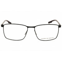 Porsche Men's Eyeglasses - Black/Red Metal Rectangular Full Rim Frame | P8733 57A ,