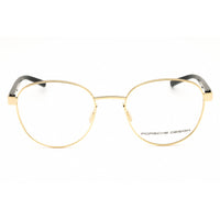 Porsche Men's Eyeglasses - Gold/Black Stainless Steel Round Full Rim Frame | P8746 51C ,