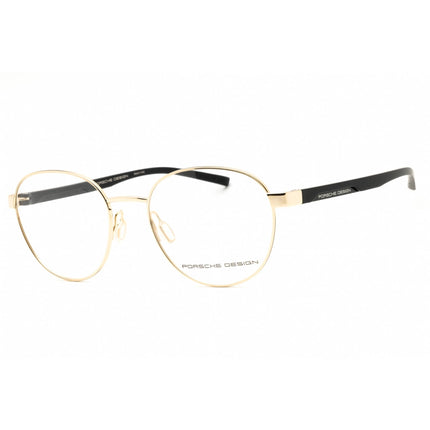 Porsche Men's Eyeglasses - Gold/Black Stainless Steel Round Full Rim Frame | P8746 53C ,
