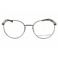 Porsche Unisex Eyeglasses - Dark Grey/Black Metal Round Full Rim Frame | P8756 51A000 ,