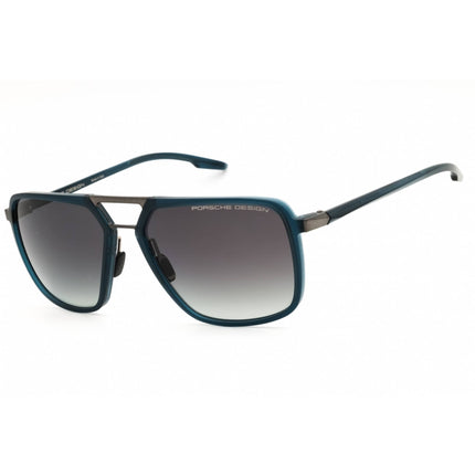 Porsche Men's Sunglasses - Blue/Grey Nylon Rectangular Full Rim Frame | P8934 59B ,