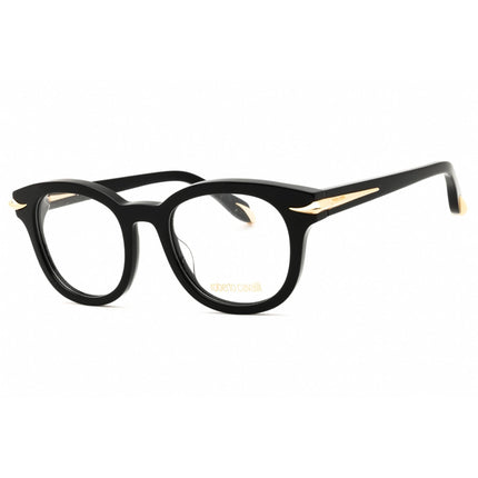 Roberto Cavalli Women's Eyeglasses - Shiny Black/Gold Acetate Frame | VRC044M 490700 ,