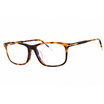 Tom Ford Men's Eyeglasses - Shiny Havana Acetate Rectangular Frame | FT5646-D-B 053 ,