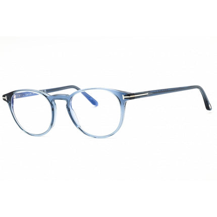 Tom Ford Men's Eyeglasses - Shiny Blue Acetate Round Full Rim Frame | FT5803-B 090 ,