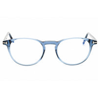 Tom Ford Men's Eyeglasses - Shiny Blue Acetate Round Full Rim Frame | FT5803-B 090 ,