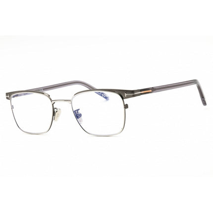 Tom Ford Men's Eyeglasses - Shiny Gunmetal Metal Rectangular Frame | FT5854-D-B 008 ,