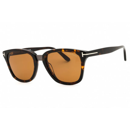 Tom Ford Men's Sunglasses - Dark Havana Acetate Rectangular Shape Frame | FT1213 52E ,