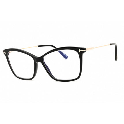 Tom Ford Women's Eyeglasses - Black/Gold Acetate Cat Eye Full Rim Frame | FT5687-B 001 ,