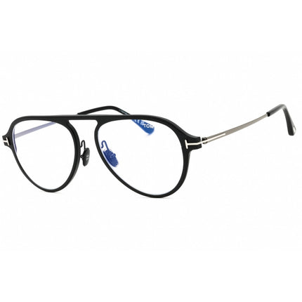 Tom Ford Men's Eyeglasses - Black/Grey Metal Aviator Full Rim Frame | FT5972-B 005 ,