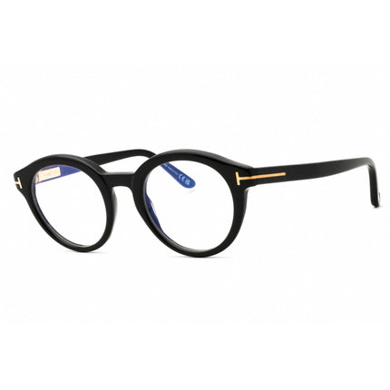 Tom Ford Unisex Eyeglasses - Shiny Black Acetate Round Full Rim Frame | FT6061-B 001 ,