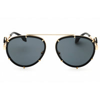 Versace Unisex Sunglasses - Black Metal Aviator Shape Full Rim Frame | 0VE2232 143887 ,