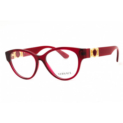 Versace Women's Eyeglasses - Transparent Red Acetate Cat Eye Shape Frame | 0VE3313 388 ,