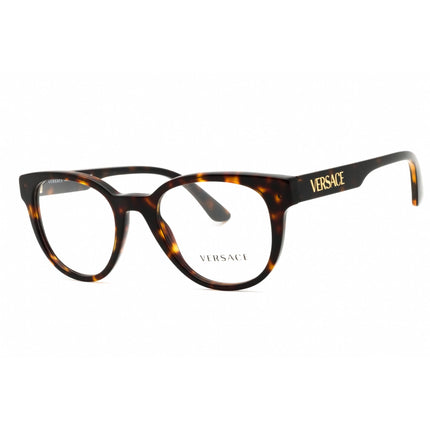 Versace Women's Eyeglasses - Dark Havana Acetate Round Full Rim Frame | 0VE3317 108 ,