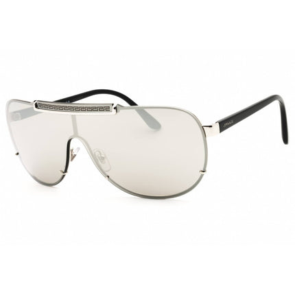 Versace Unisex Sunglasses - Silver Metal Shield Shape Full Rim Frame | VE2140 10006G ,