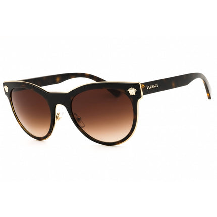 Versace Women's Sunglasses - Havana Metal Oval Shape Full Rim Frame | VE2198 125213 ,