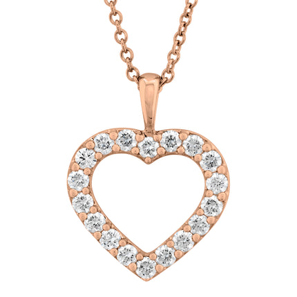 Memoire Women's Rose Gold Open Heart Pendant | CCCS109-18KR ,