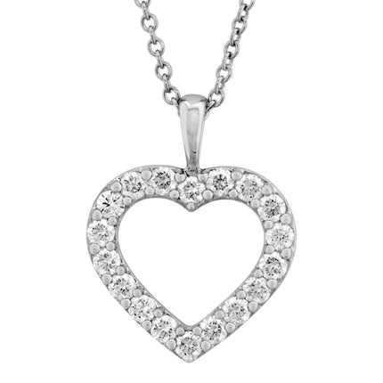 Memoire Women's White Gold Open Heart Pendant | CCCS109-18KW ,