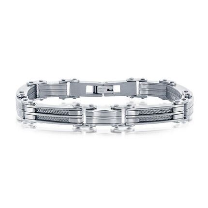 Stainless Steel Cable Links Bracelet, 8.5" ,
