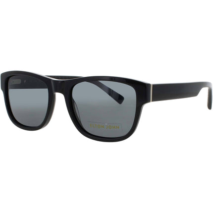 Elton John Unisex Sunglasses - Square Black/Gold Acetate Frame | BOOGIE 5 PBKSY ,