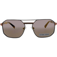 Elton John Unisex Sunglasses - Navigator Black Metal Full Rim Frame | DODGER 2 BLK ,