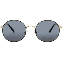 Elton John Unisex Sunglasses - Round Shiny Gold Metal Full Rim Frame | MALIBU SGDBK ,