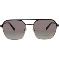 Elton John Unisex Sunglasses - Navigator Black/Gold Metal Frame | RED CARPET LBKGD ,