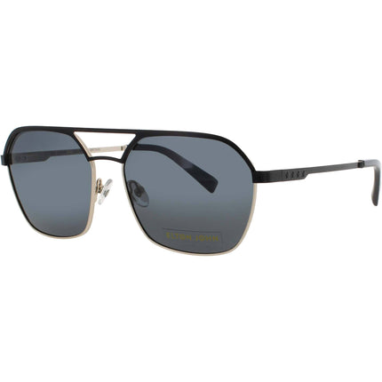 Elton John Unisex Sunglasses - Navigator Black/Gold Metal Frame | SHADE 2 LBKGD ,