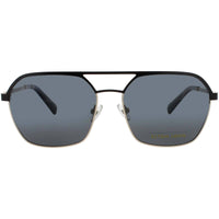 Elton John Unisex Sunglasses - Navigator Black/Gold Metal Frame | SHADE 2 LBKGD ,
