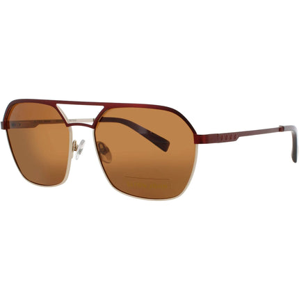 Elton John Unisex Sunglasses - Navigator Shape Burgundy Metal Frame | SHADE 3 BURMT ,