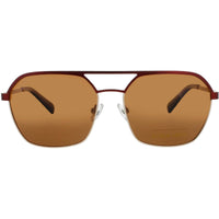 Elton John Unisex Sunglasses - Navigator Shape Burgundy Metal Frame | SHADE 3 BURMT ,