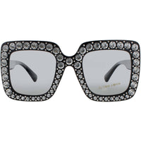 Elton John Women's Sunglasses - Butterfly Black Acetate Frame | BLING2-1 BLACK ,