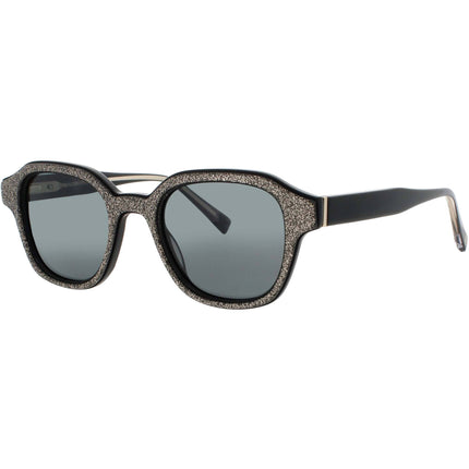 Elton John Women's Sunglasses - Square Shape Black Acetate Frame | GLITTER 4 BLKGL ,