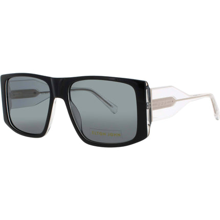 Elton John Women's Sunglasses - Oversized Black Acetate Frame | LUCKYSTAR 2 BLKFD ,