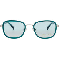 Elton John Women's Sunglasses - Square Green Metal Full Rim Frame | TRIO 3 GRNTT ,