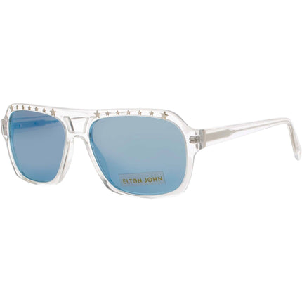 Elton John Women's Sunglasses - Navigator Shape Crystal Acetate Frame | VIP 3 SHYGL ,