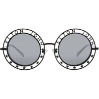 Elton John Women's Sunglasses - Round Black Metal Frame | WALK OF FAME 3 SBNYBL ,