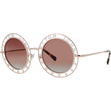 Elton John Women's Sunglasses - Round Rose Gold Metal Frame | WALK OF FAME 4 RSGLD ,