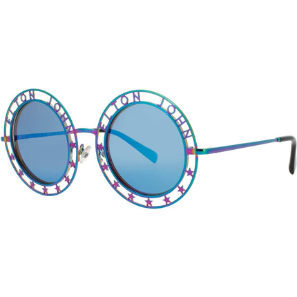 Elton John Women's Sunglasses - Round Shape Pink Metal Frame | WALK OF FAME 5 PKBLU ,