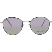 Elton John Women's Sunglasses - Oval Shape Silver Metal Frame | WALK OF FAME SILBL ,