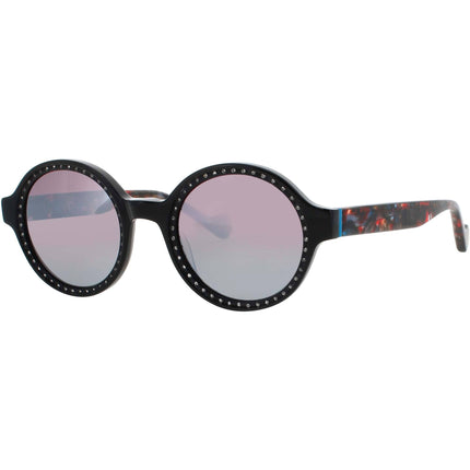 Elton John Women's Sunglasses - Round Black Acetate Full Rim Frame | WIZARD PSYCH ,