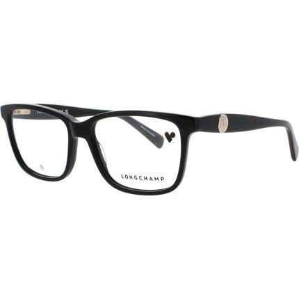 Longchamp Women's Eyeglasses - Black Acetate Rectangular Full Rim Frame | LO2716 001 ,