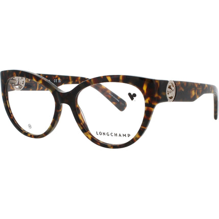 Longchamp Women's Eyeglasses - Dark Havana Acetate Cat Eye Shape Frame | LO2728 242 ,