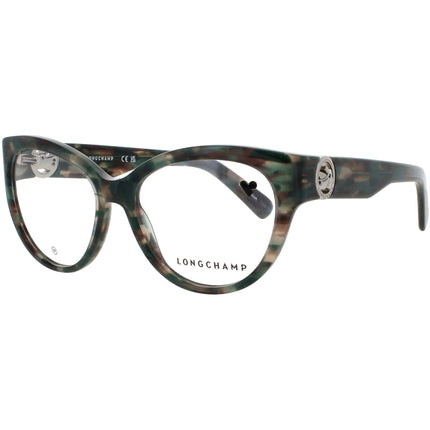 Longchamp Women's Eyeglasses - Textured Green Acetate Cat Eye Frame | LO2728 306 ,