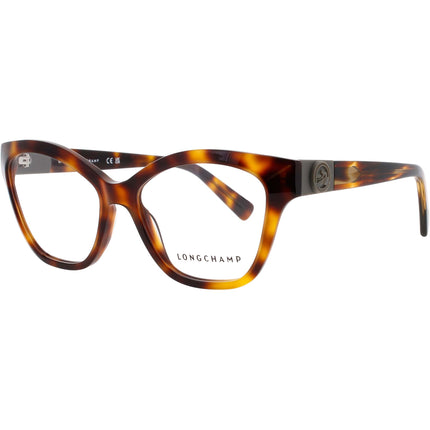 Longchamp Women's Eyeglasses - Havana Acetate Butterfly Full Rim Frame | LO2755 230 ,