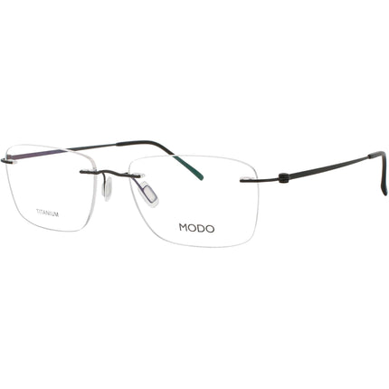 Modo Men's Eyeglasses - Smoke Black Metal Rectangular Rimless Frame | 4628 SMK00 ,
