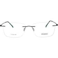 Modo Men's Eyeglasses - Smoke Black Metal Rectangular Rimless Frame | 4628 SMK00 ,