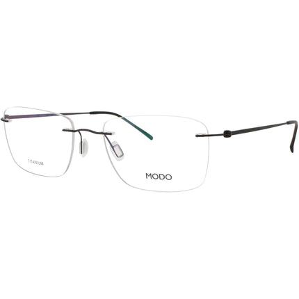 Modo Men's Eyeglasses - Smoke Black Metal Rectangular Rimless Frame | 4632 SMK00 ,