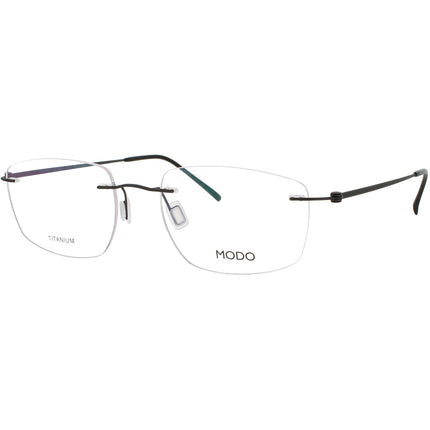 Modo Men's Eyeglasses - Smoke Black Metal Rectangular Rimless Frame | 4635 SMK00 ,