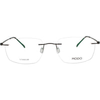 Modo Men's Eyeglasses - Smoke Black Metal Rectangular Rimless Frame | 4635 SMK00 ,