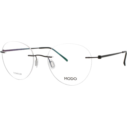 Modo Unisex Eyeglasses - Smoke Black Metal Oval Shape Rimless Frame | 4604 SMK00 ,